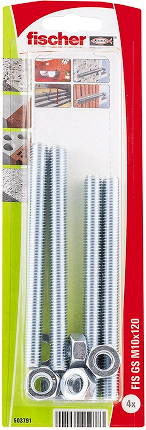 Шпилька резьбовая Fischer M10x120 мм 4 шт