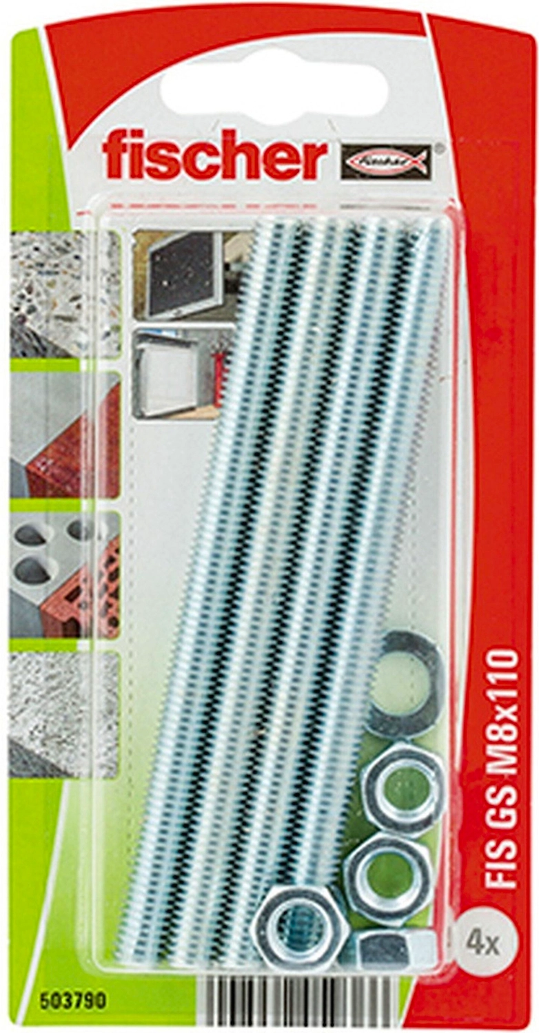 Шпилька резьбовая Fischer M8x110 мм 4 шт