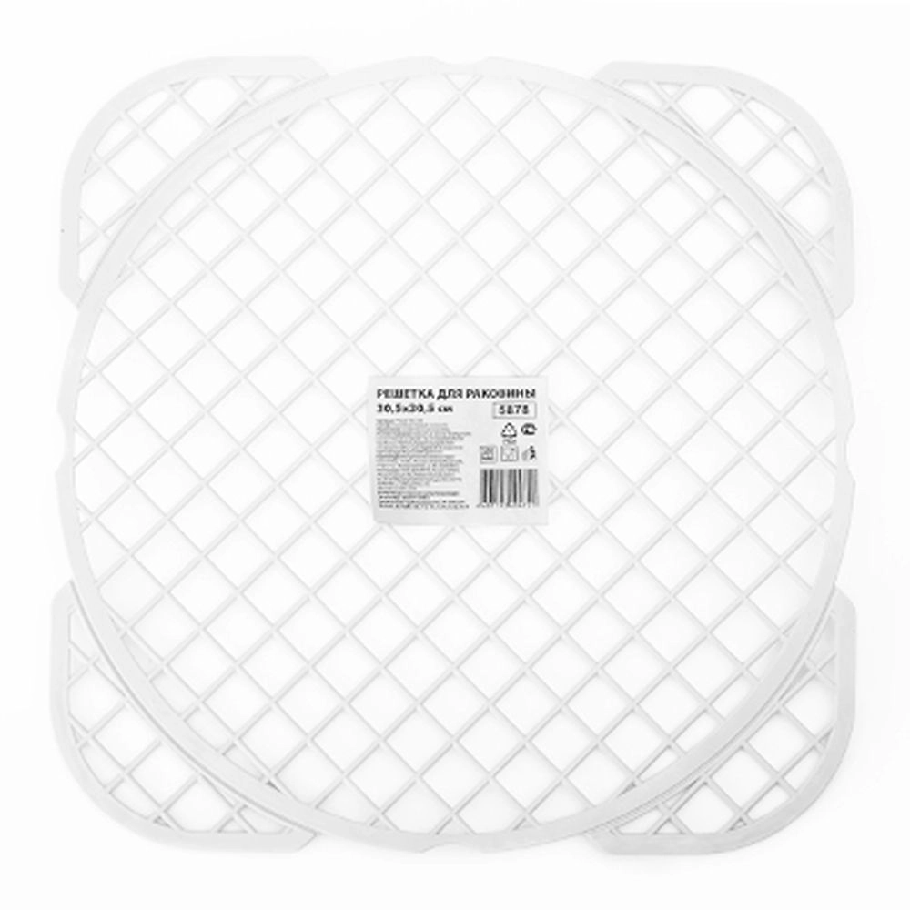 Решетка для раковины ПИК 30,5х30,5 см белый