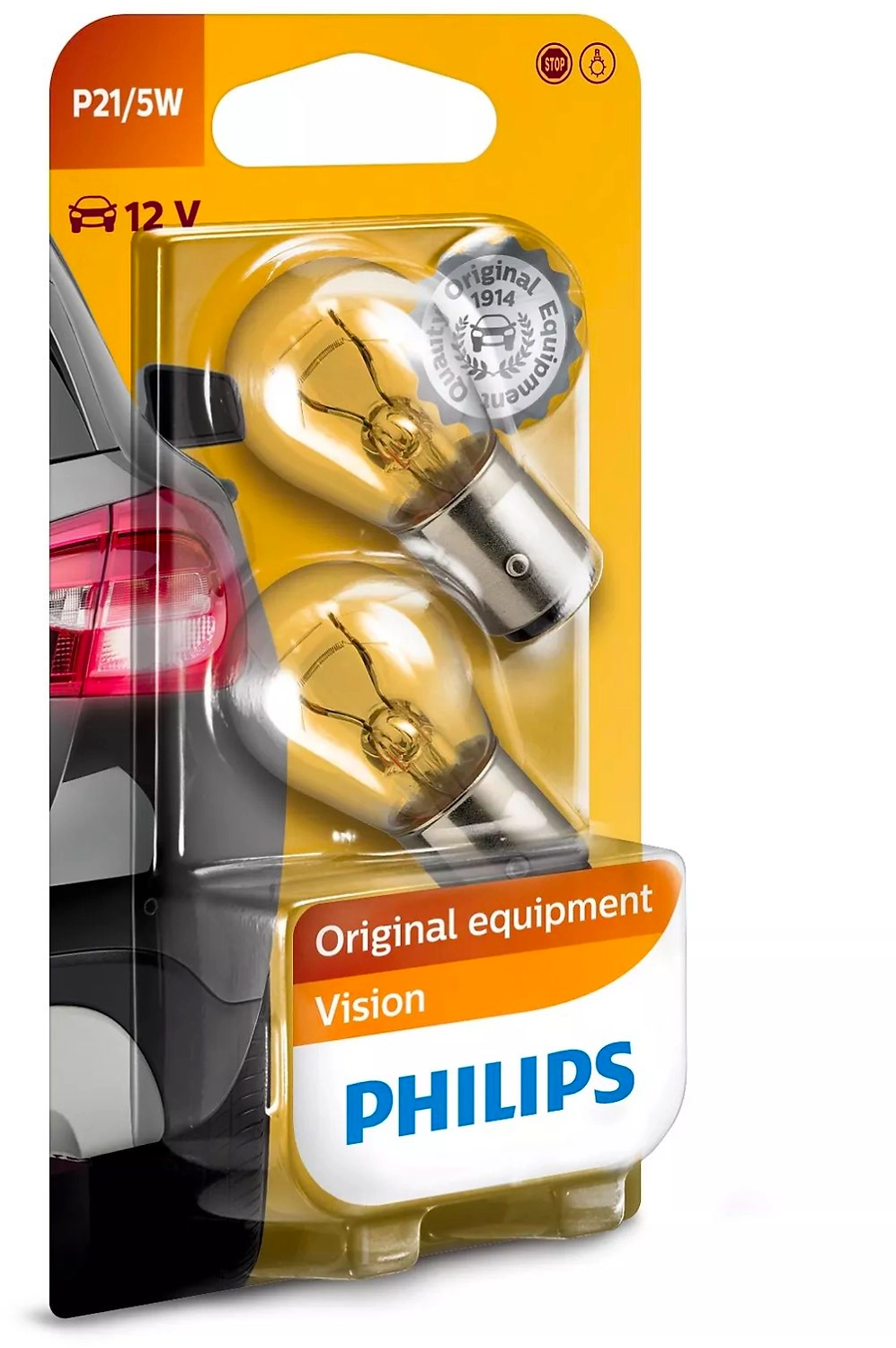 Лампа накаливания автомобильная Philips VISION P21W 5Вт 12В 2 шт