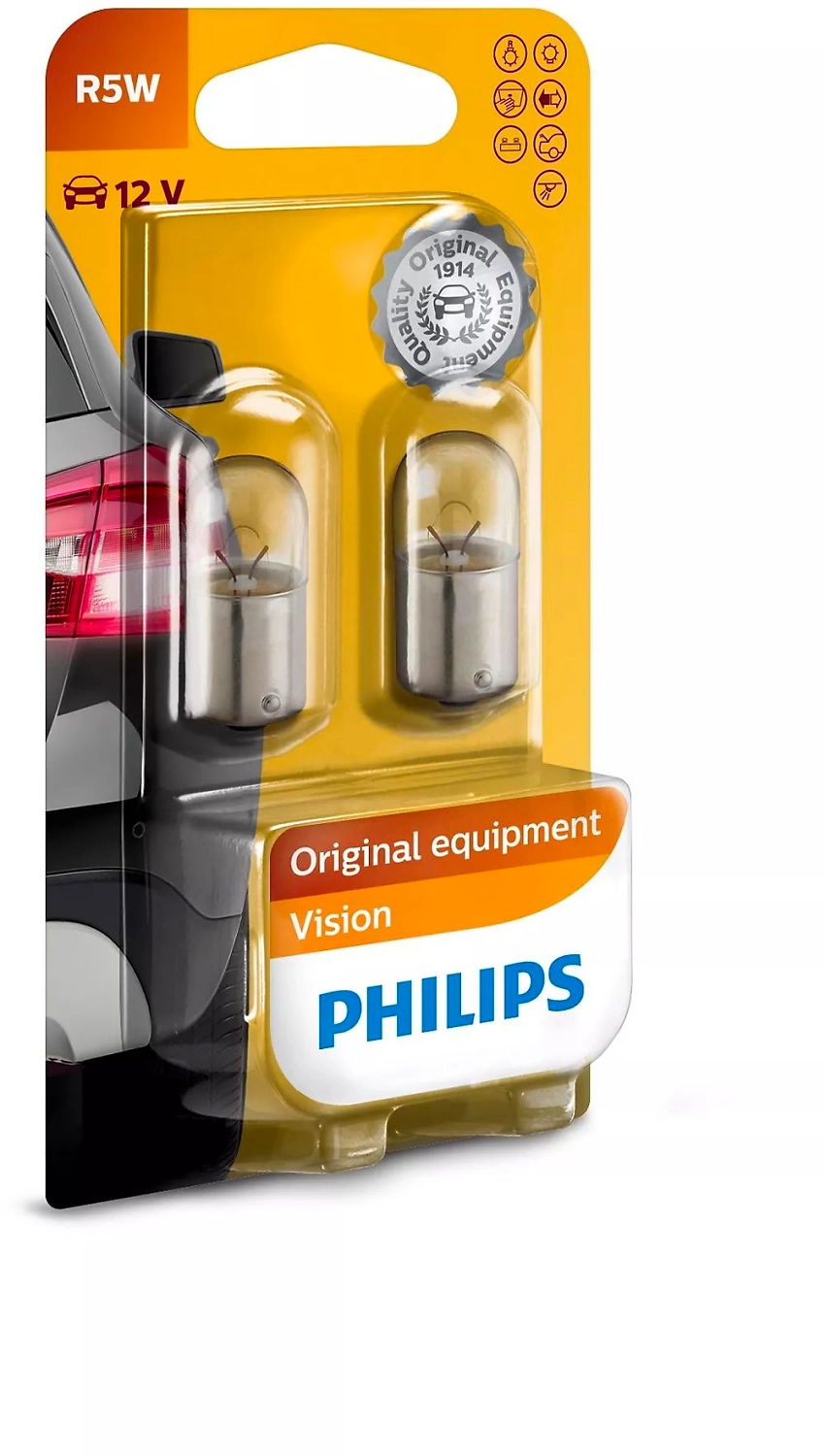 Лампа накаливания автомобильная Philips VISION R5W 12В 2 шт