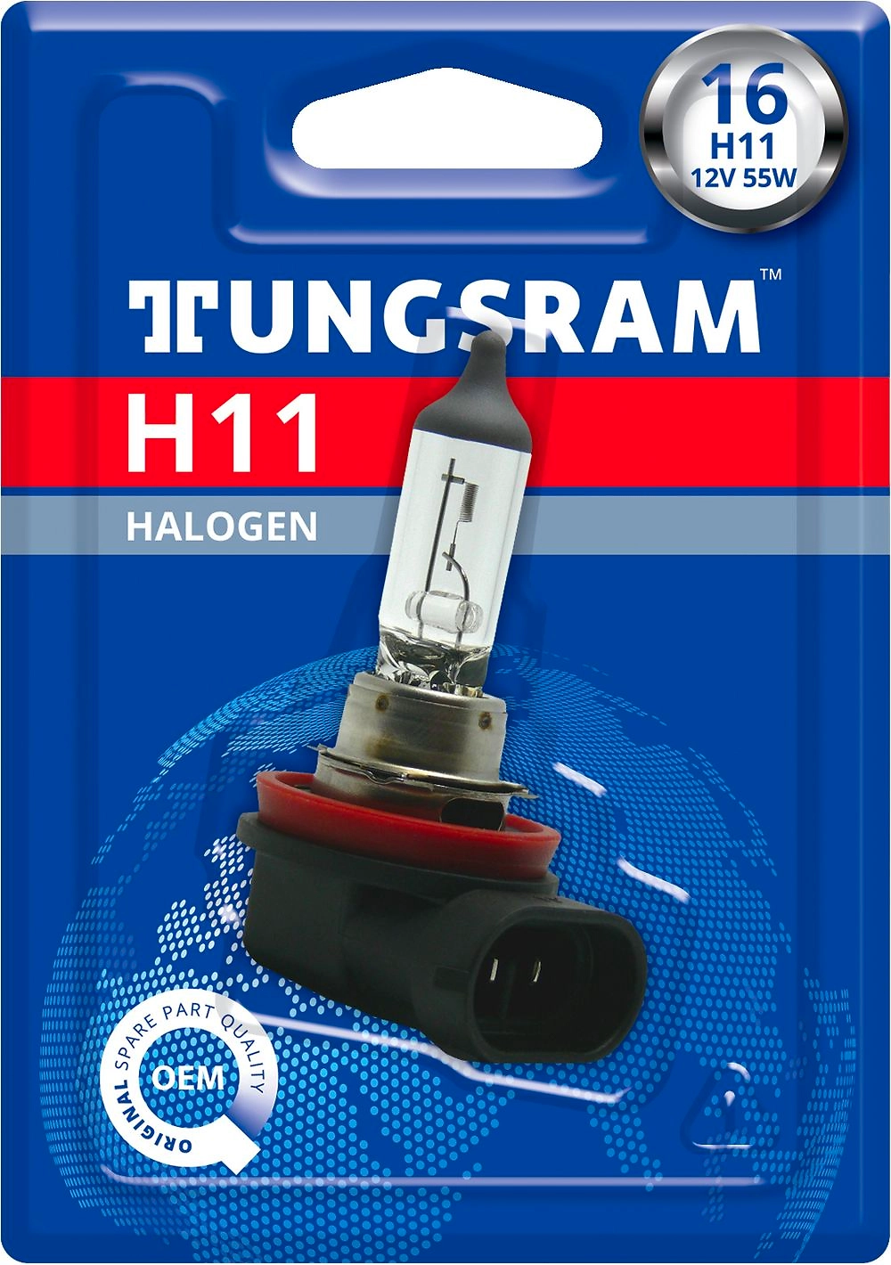 Лампа галогенная автомобильная Tungsram H11 12V-55W (PGJ19-2) 1шт