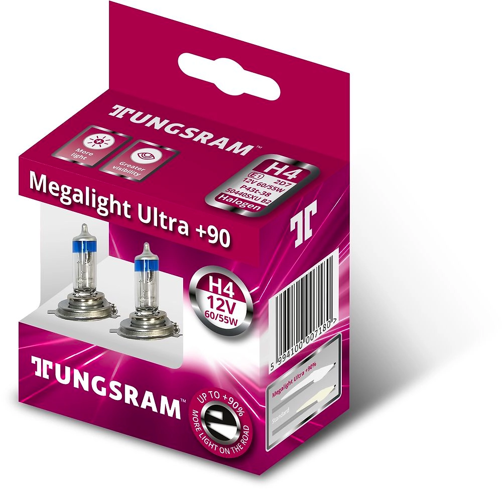 Лампа галогенная автомобильная Tungsram H4 12V-60/55W 50440SXU B2 2 шт