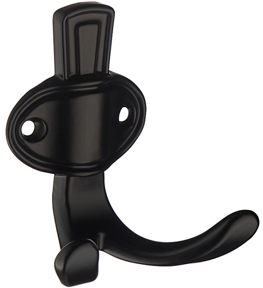 Мебельный крючок KERRON Hooks KR 0311 BL двухрожковый, матовый черный