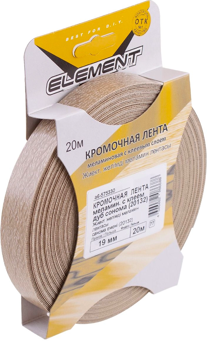Кромочная лента для ЛДСП Element меламин 19x20000 мм дуб сонома