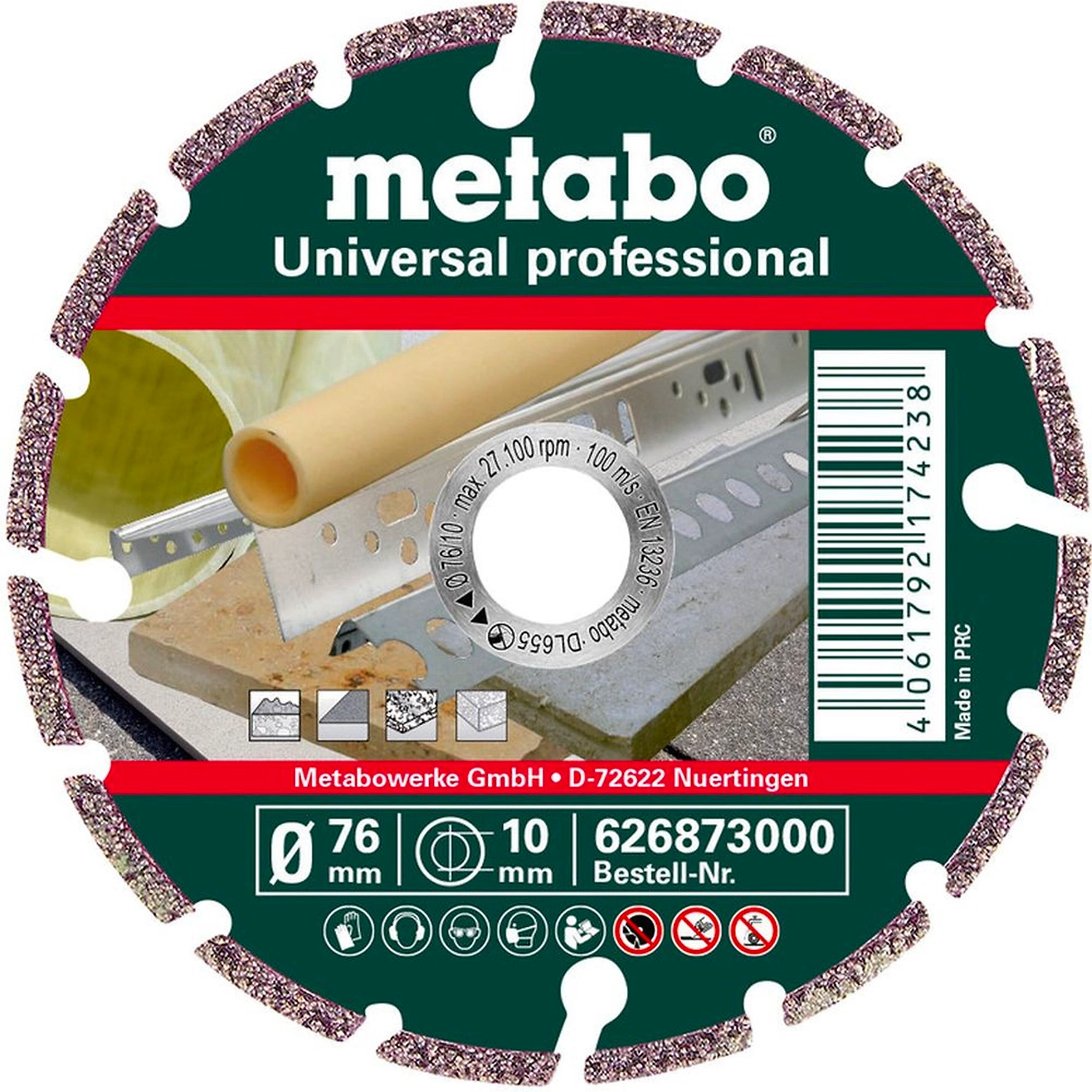 Алмазный диск отрезной METABO 76x10 мм 