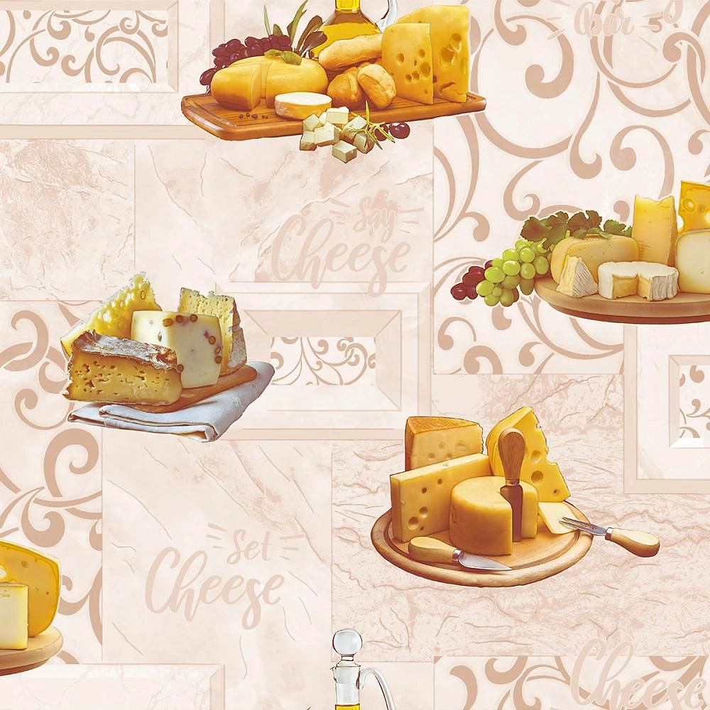 Виниловые обои Саратовские обои Чиз С31-010В-02 бежевые 0,53х10 м