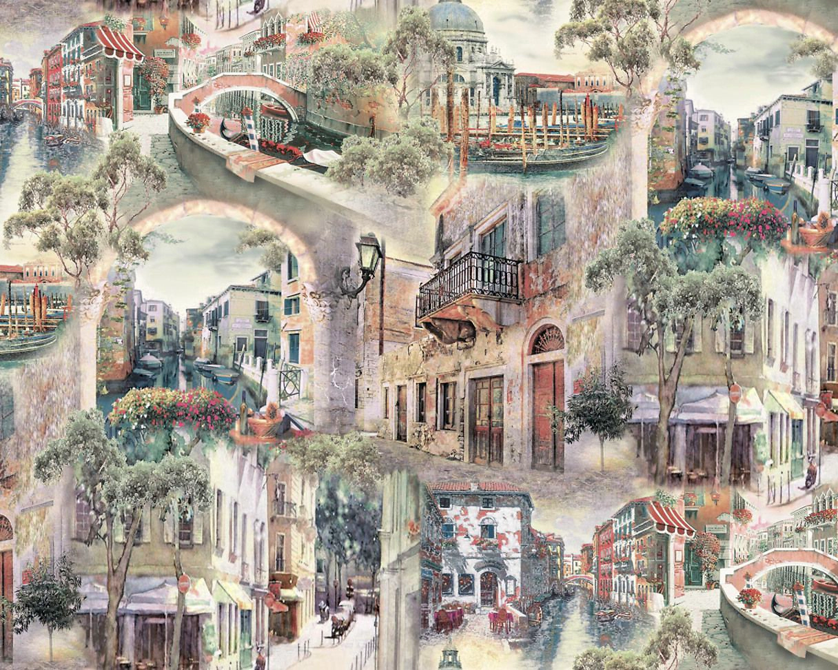 Виниловые обои AnturAGe Кастелло 168406-12 многоцветные 1,06х10,05 м