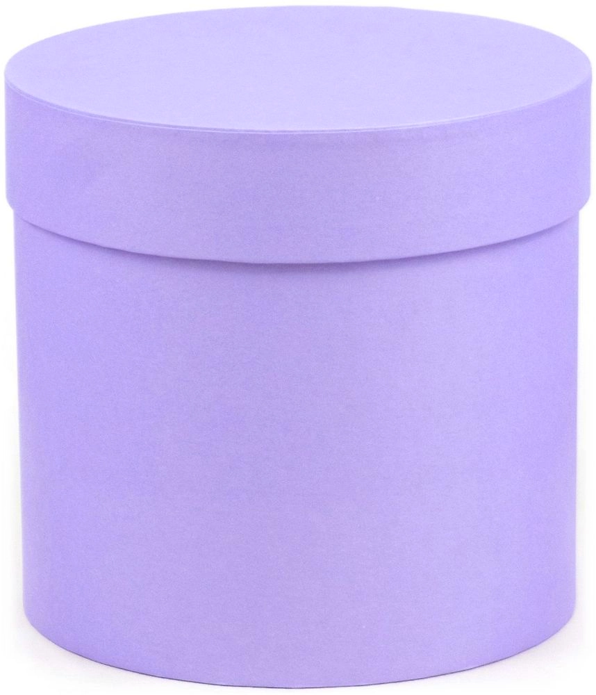 Подарочная коробка круглая сиреневая 15х15 см