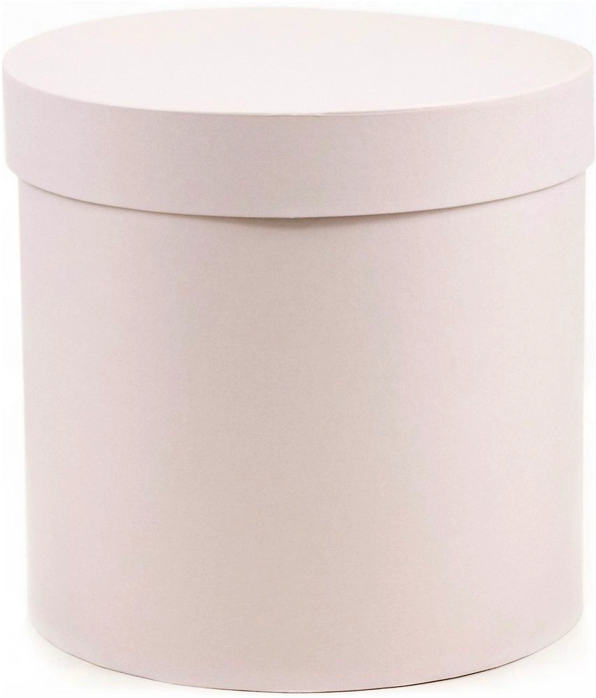 Подарочная коробка круглая бежевая 20х20 см