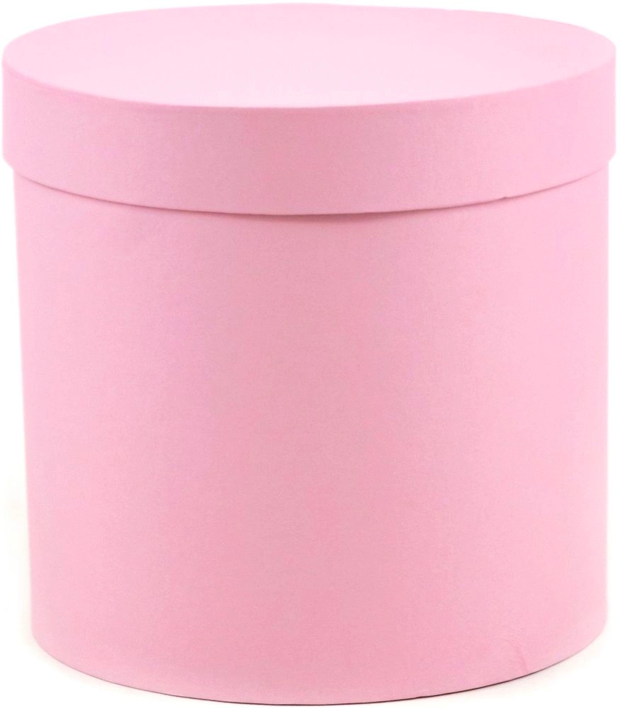 Подарочная коробка круглая розовая 20х20 см