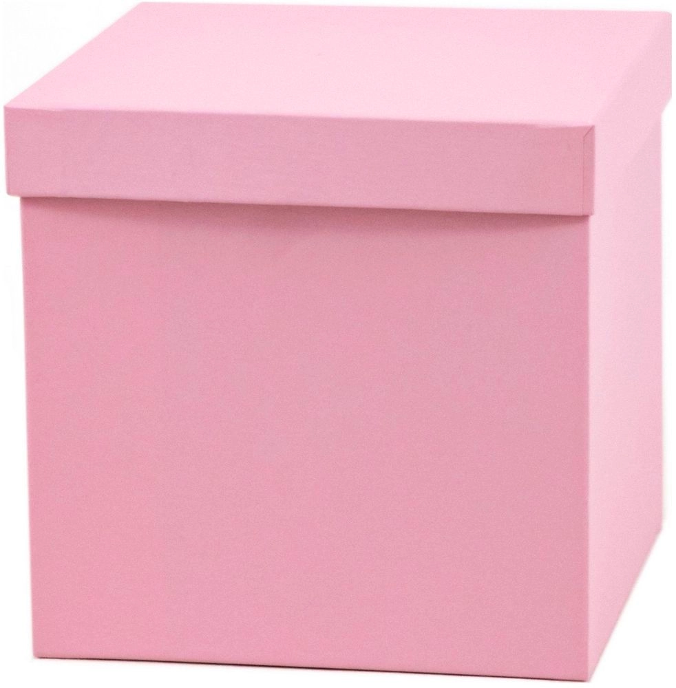 Подарочная коробка квадратная розовая 16х16 см