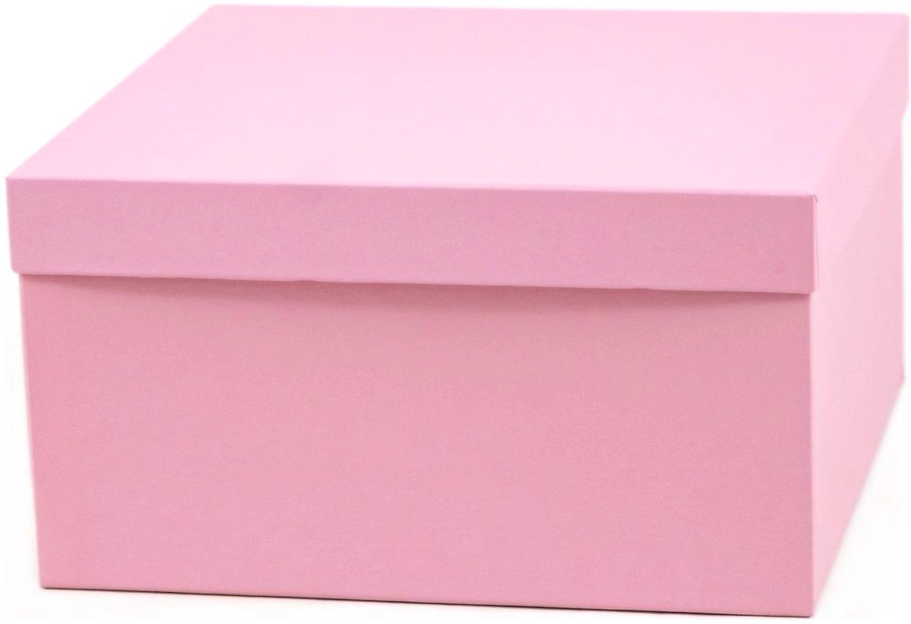 Подарочная коробка квадратная розовая 22х12 см