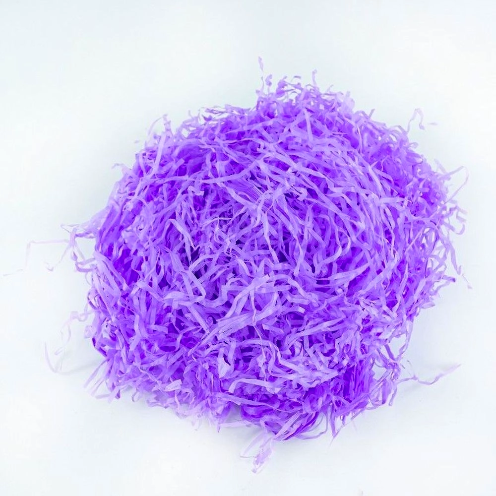 Наполнитель бумажный для подарков "стружка" лиловая 10х10 см