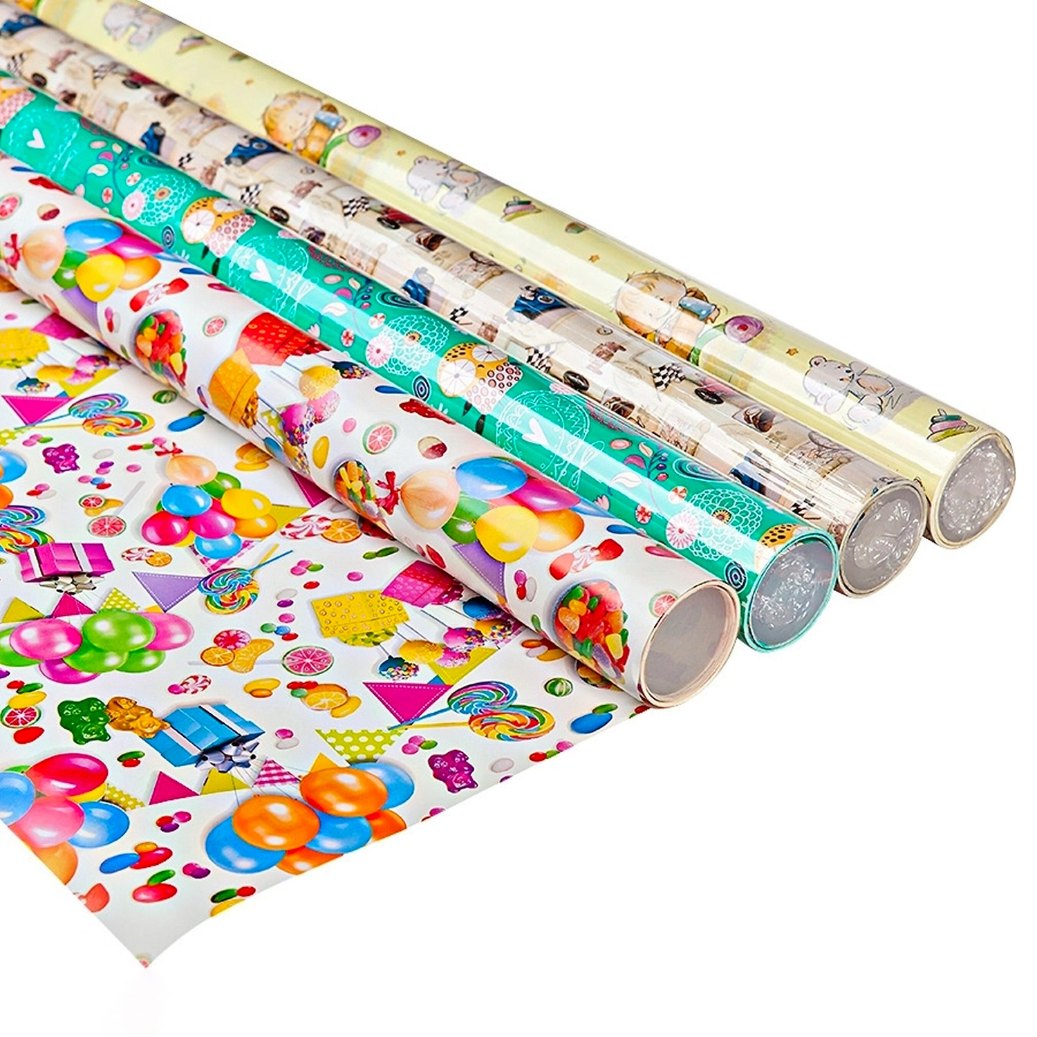 Упаковочная бумага Азалия Декор разноцветная 4,5x0,7 м в ассортименте 