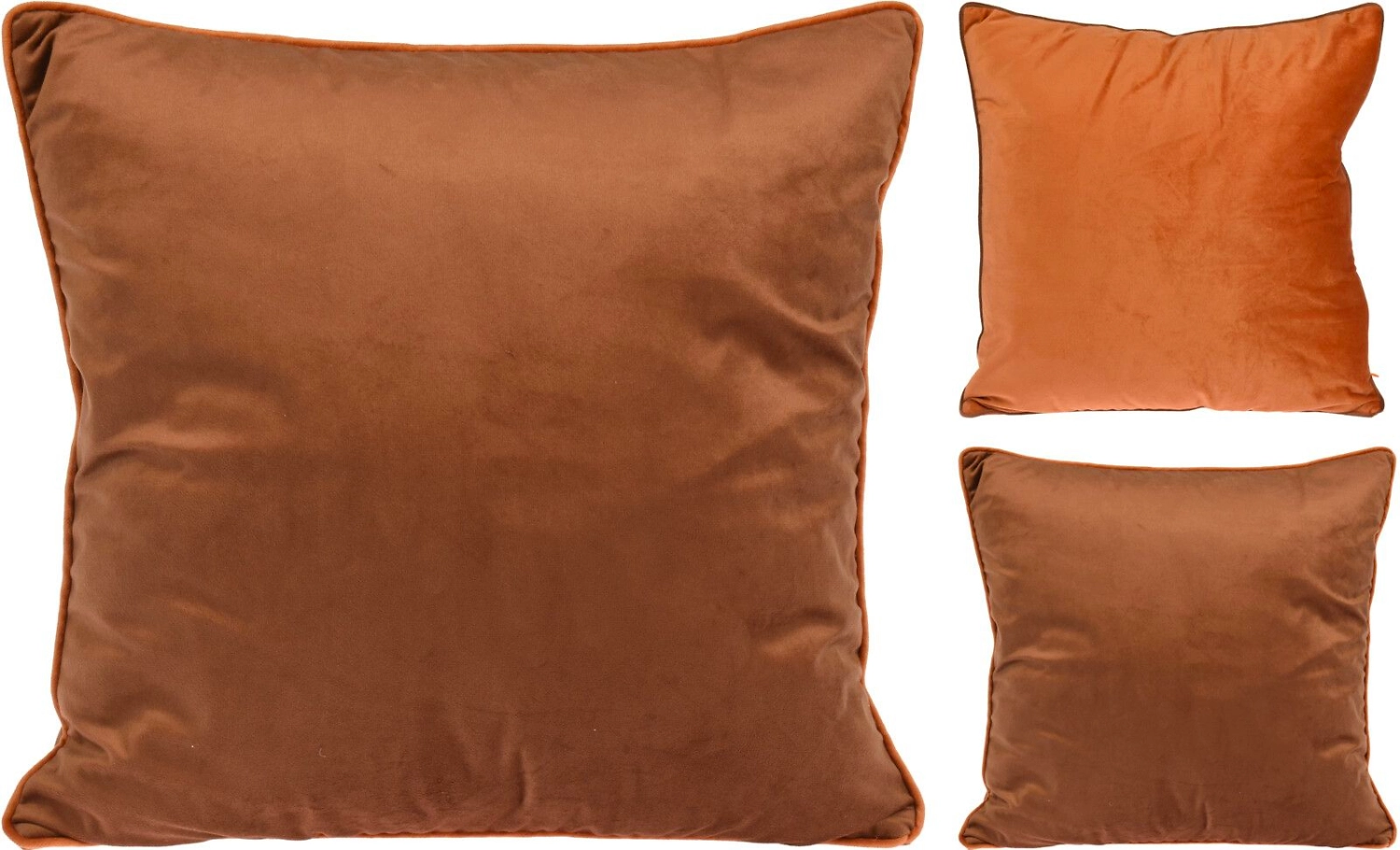 Подушка бархат полиэстер коричнев 45 см