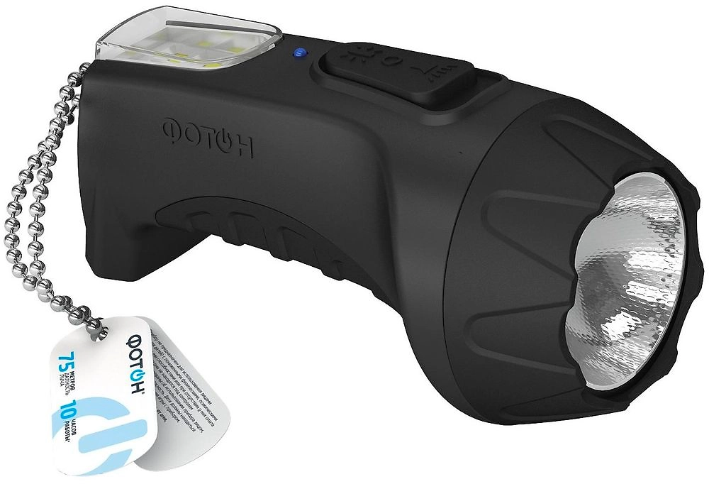 Фонарь аккумуляторный светодиодный ФОТОН РМ-600 черный (0.5W) 170Х65мм