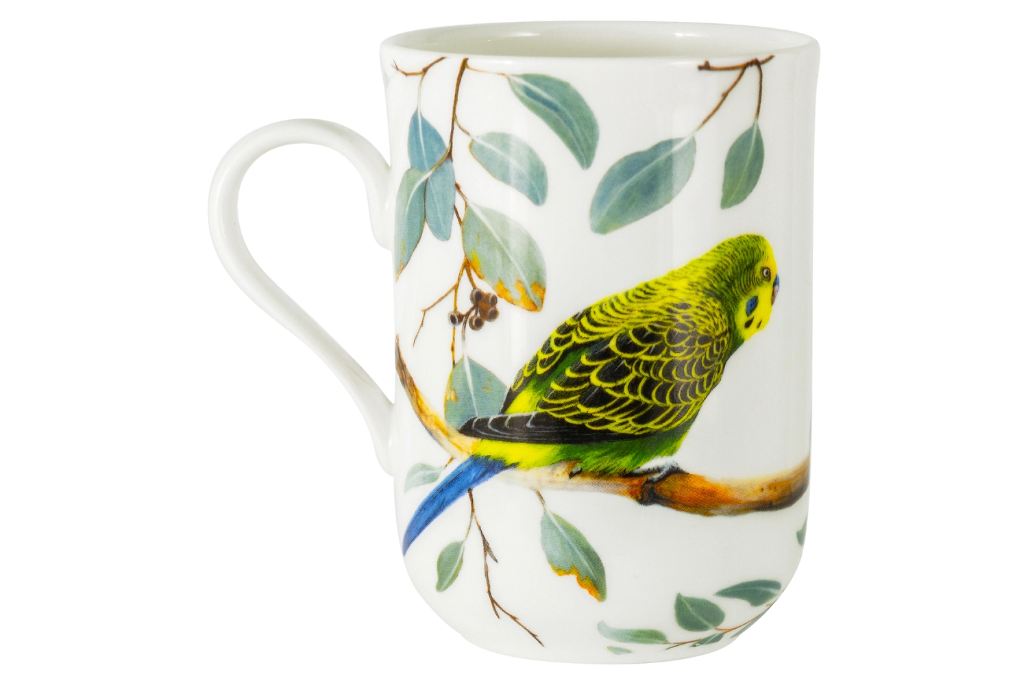 Кружка фарфоровая волнистые попугаи 300 мл 11х11 см