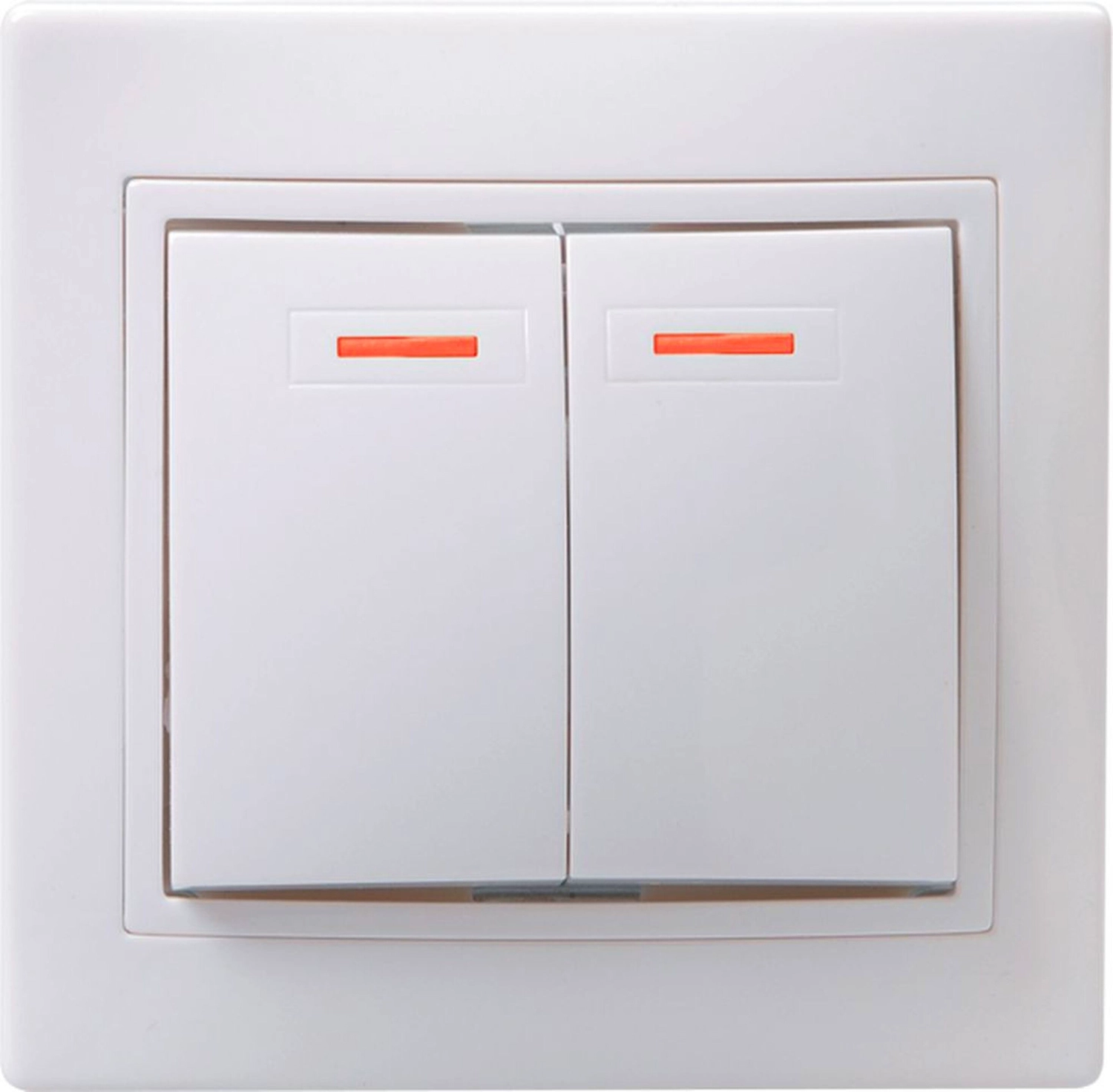 Выключатель IEK КВАРТА ВС10-2-1-КБ 2 клавиши с индикатором белый