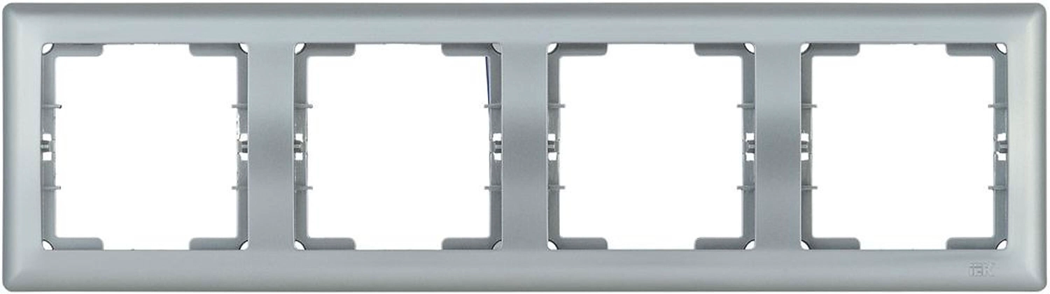 Рамка IEK BOLERO РГ-4-БС 4 поста серебряный