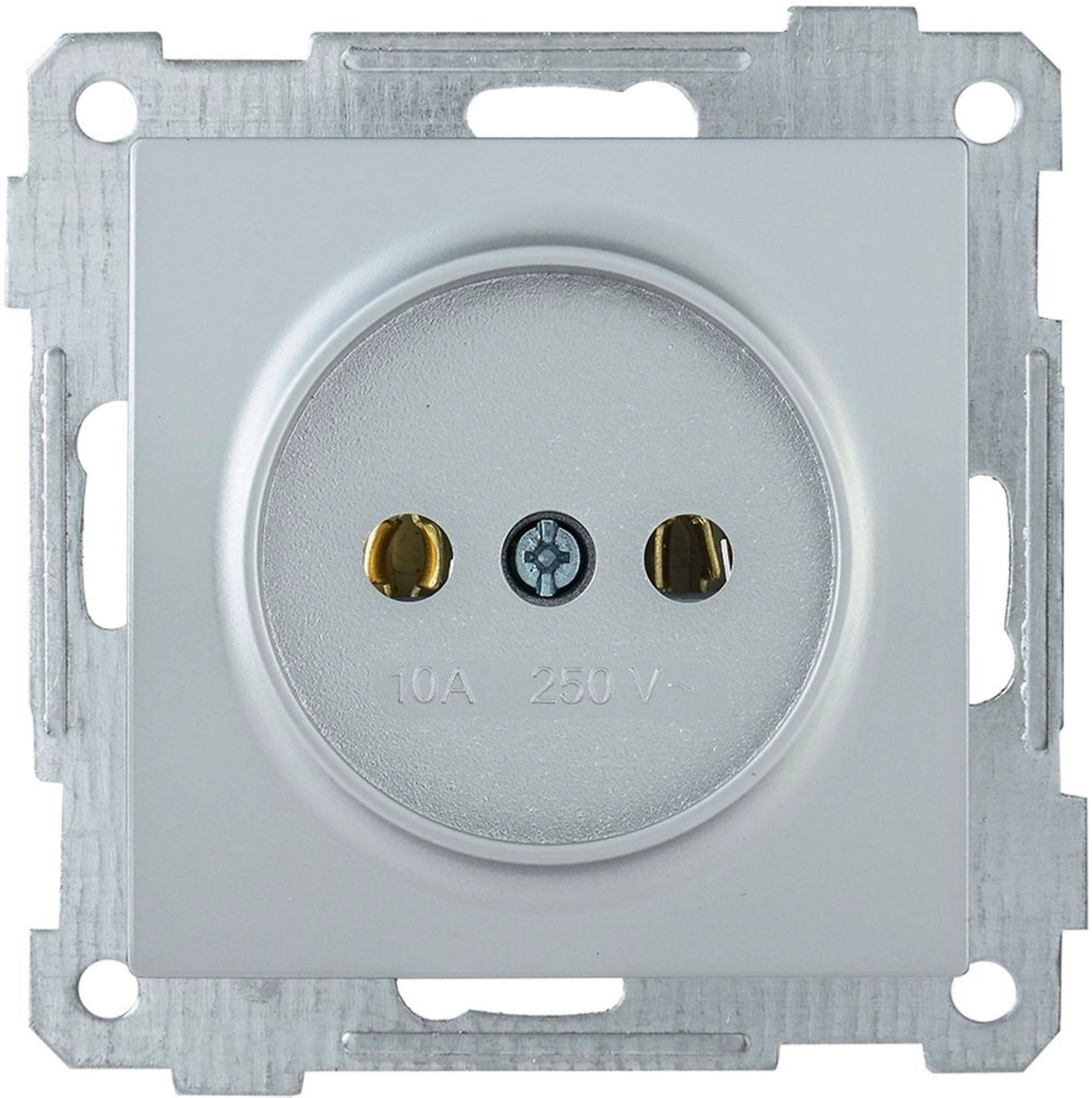 Розетка IEK BOLERO РС10-1-0-Б серебряный