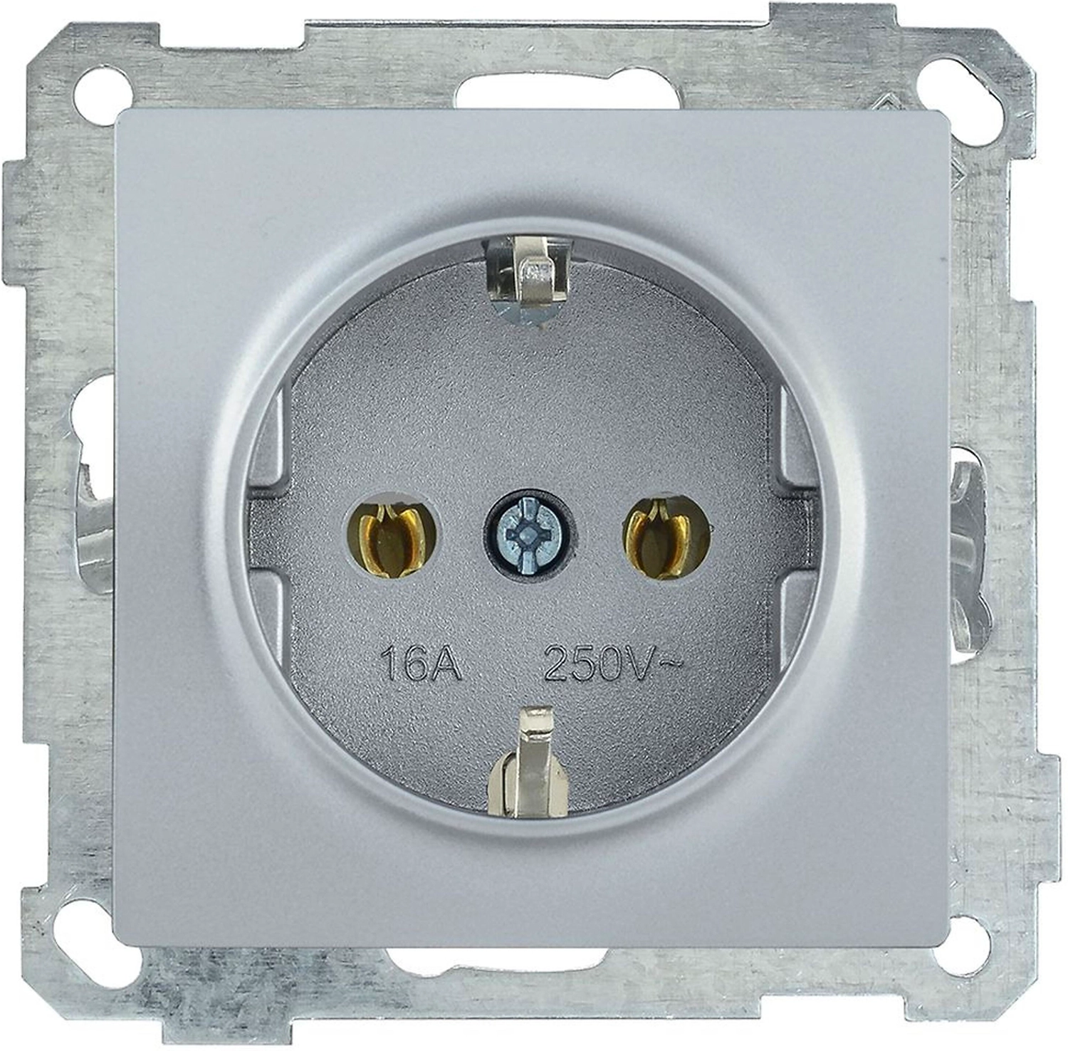 Розетка IEK BOLERO РС11-1-0-Б серебряный