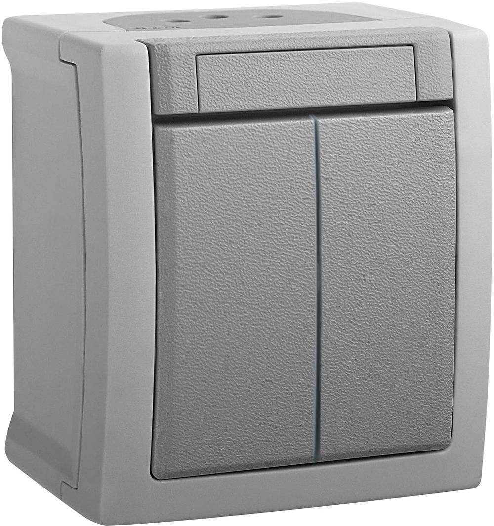 Выключатель Panasonic Pacific 2кл. IP54 серый матовый WPTC40092GR-RU