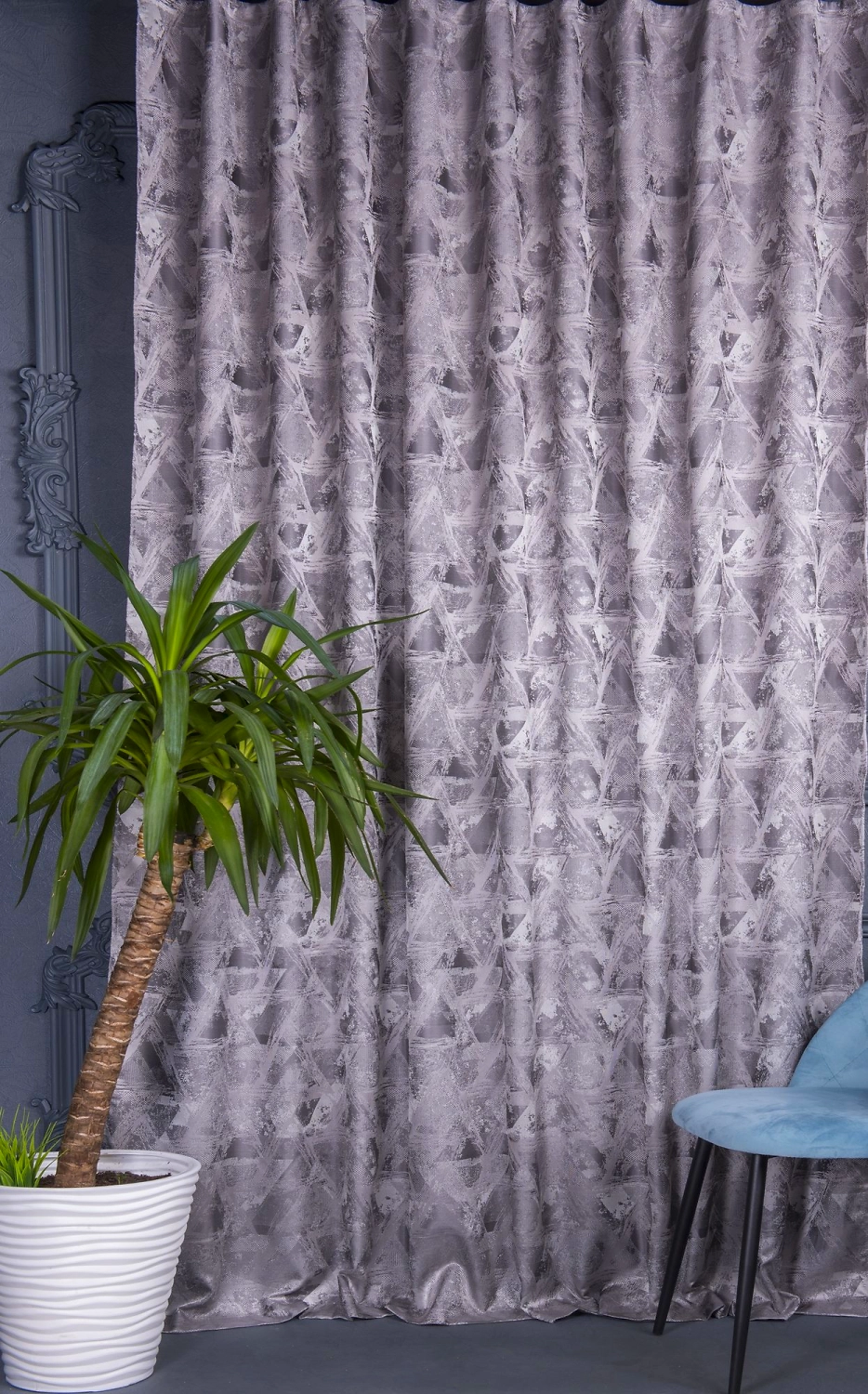 Штора портьерная MIAMOZA серая 02