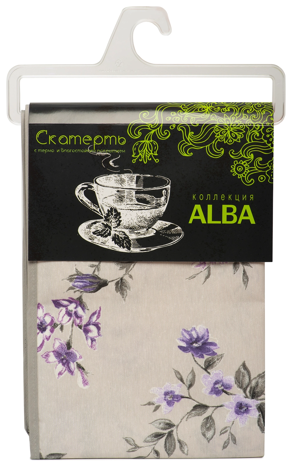 Скатерть Protec Textil Alba Вальс цветов фиолетовая 140х180 см