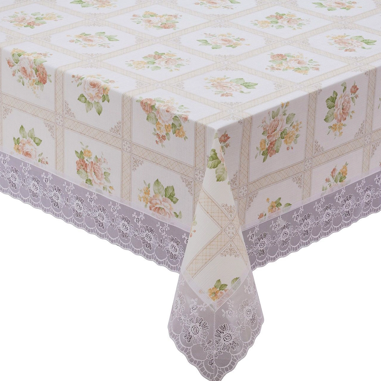 Скатерть MEIWA F250AZWHBE бежевая ПВХ 122х152 см