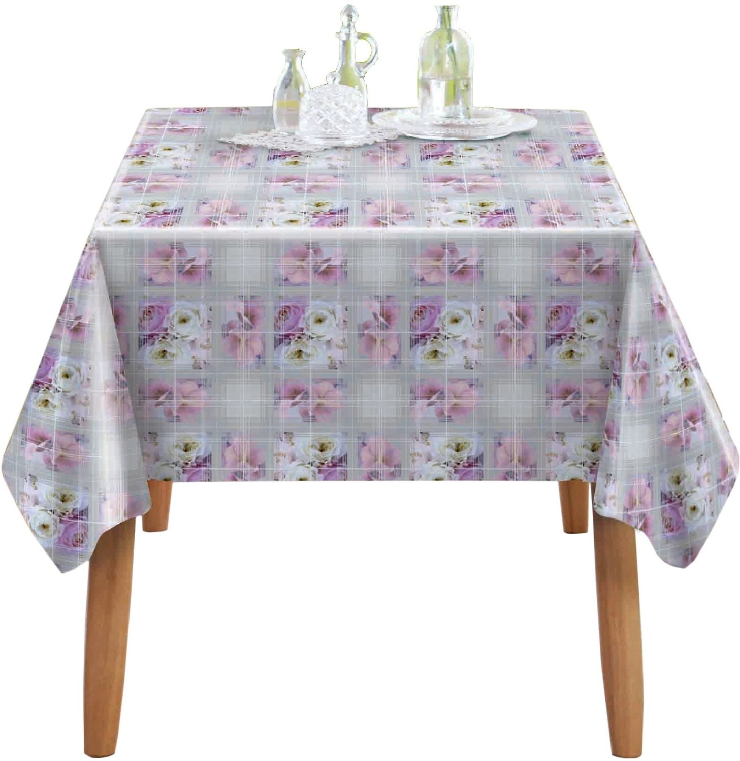 Клеенка Colombo Photoprint Розы цветы серая ПВХ 140 см