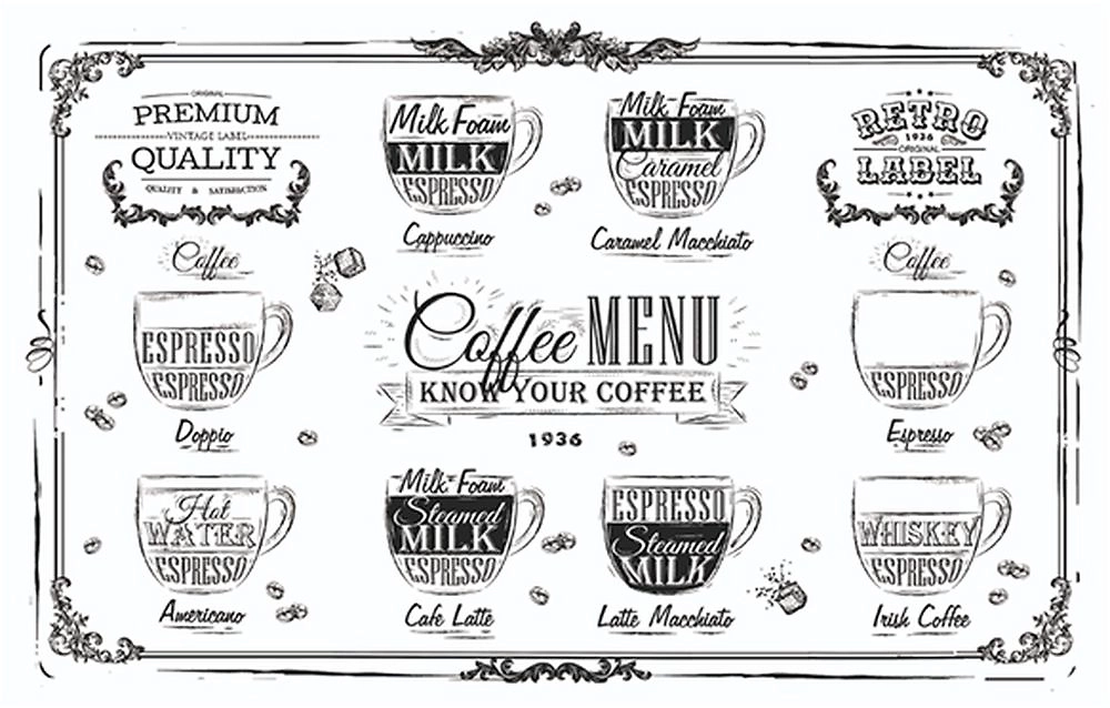 Салфетка сервировочная КОФЕМАНИЯ 41х26 см ПВХ черно-белая