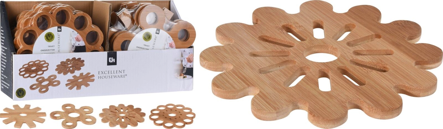 Подставка фигурная бамбук бежевый 20 см