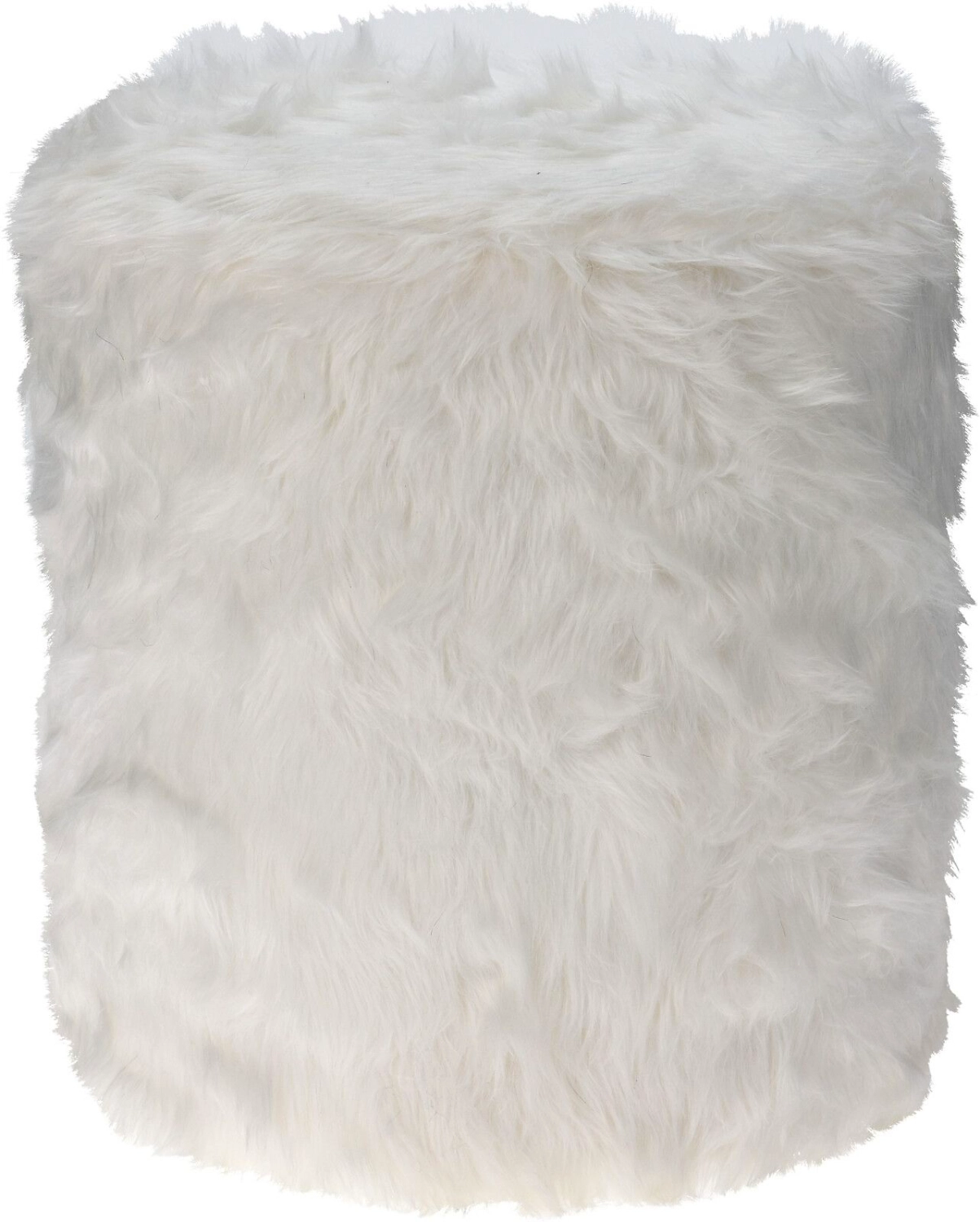 Пуф меховой дерево белый 31х34 см