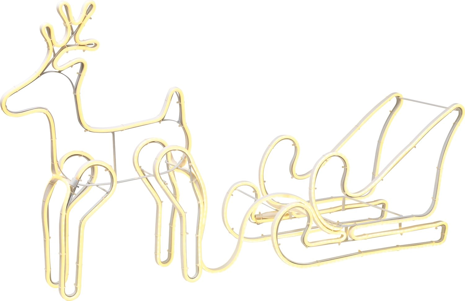 Олень/сани неоновые 960 LED теплый белый 62 см