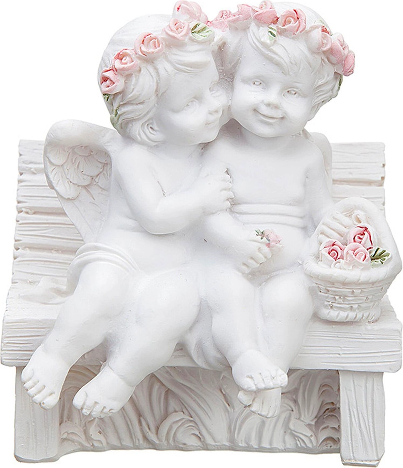 Статуэтка Ангелы на лавке белый 7x8,2 cм