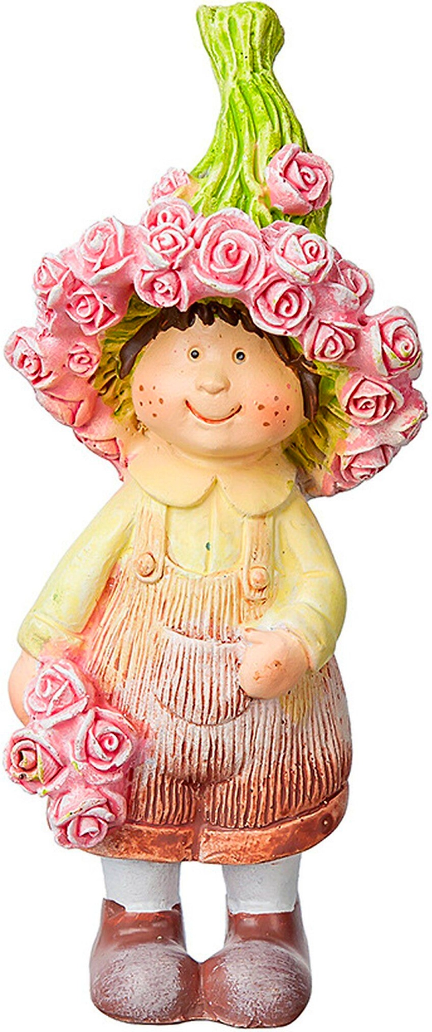 Сувенир Мальчик и девочка розовый 13x6x6 cм