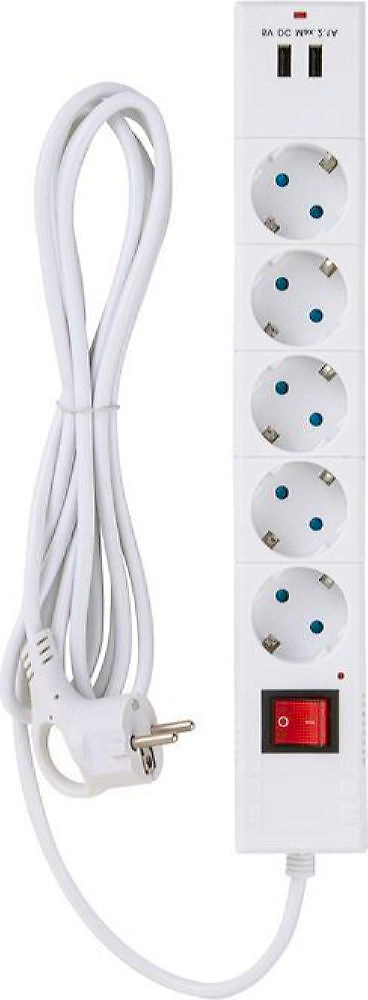 Сетевой фильтр Duwi 32592 5 5 гнезд 2200 Вт с заземлением 3 м