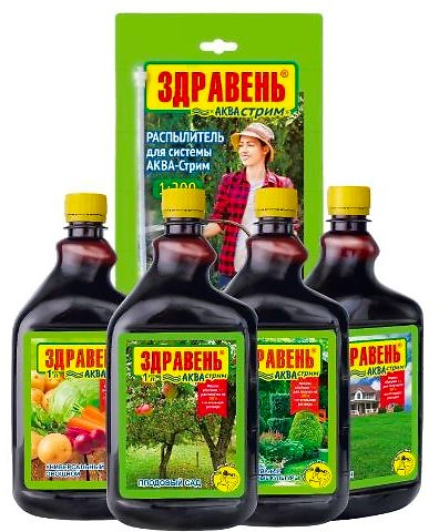 Удобрение минеральное Ваше хозяйство Здравень Аква с распылителем 1 л 4 шт