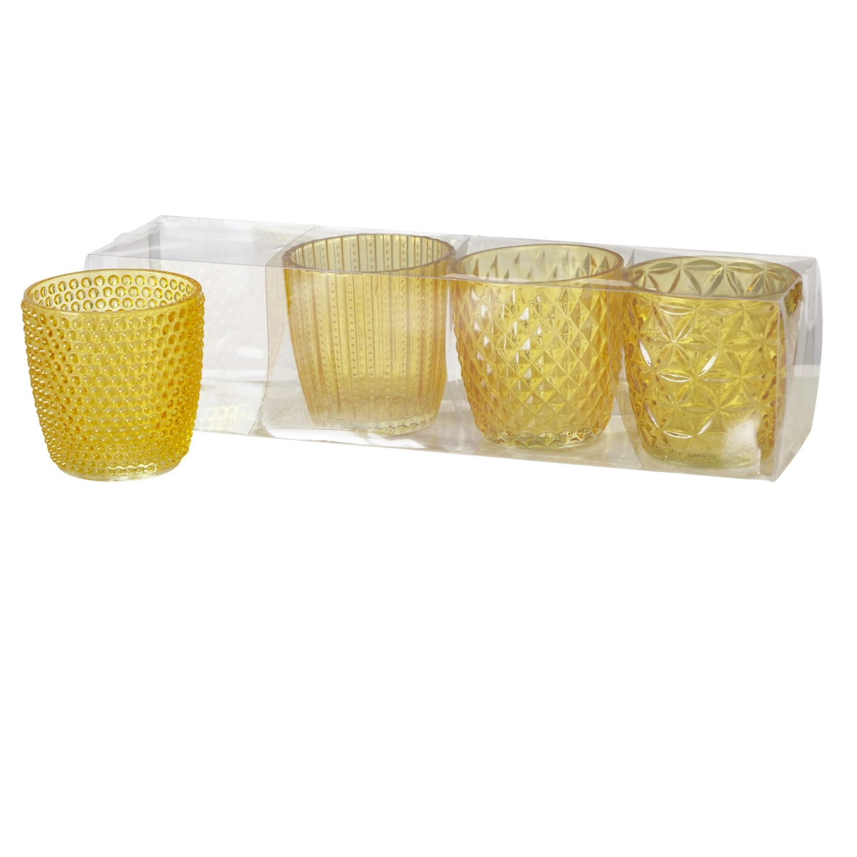 Подсвечник Marilu желтый 7,5 см 4 шт