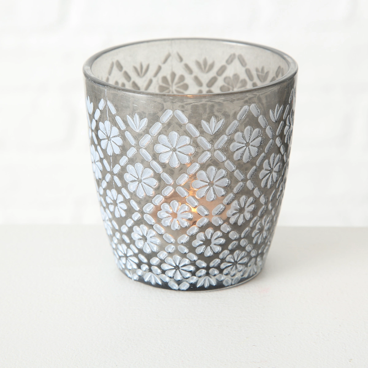 Подсвечник стеклянный Patty серый 7 см