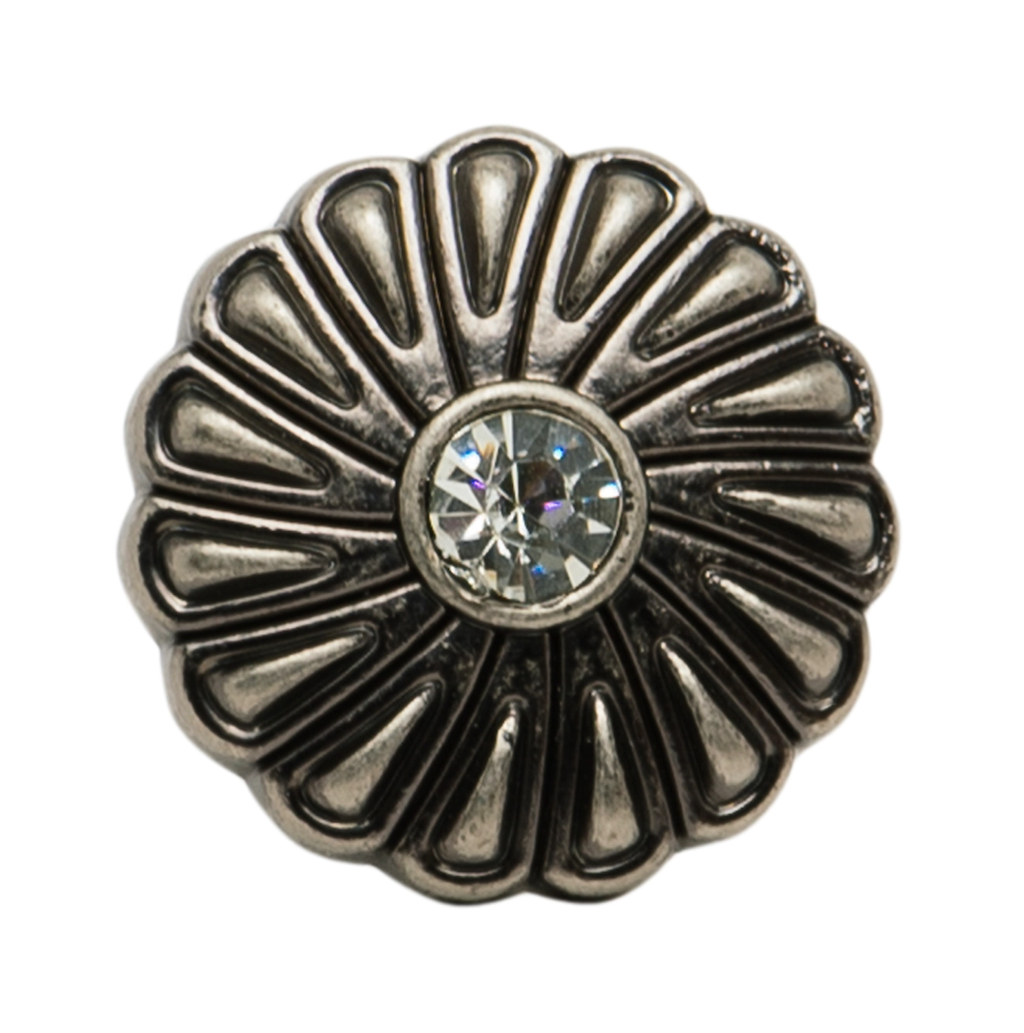 Ручка-кнопка с кристаллами черненый старинный цинк KERRON CRL31 BAZ 