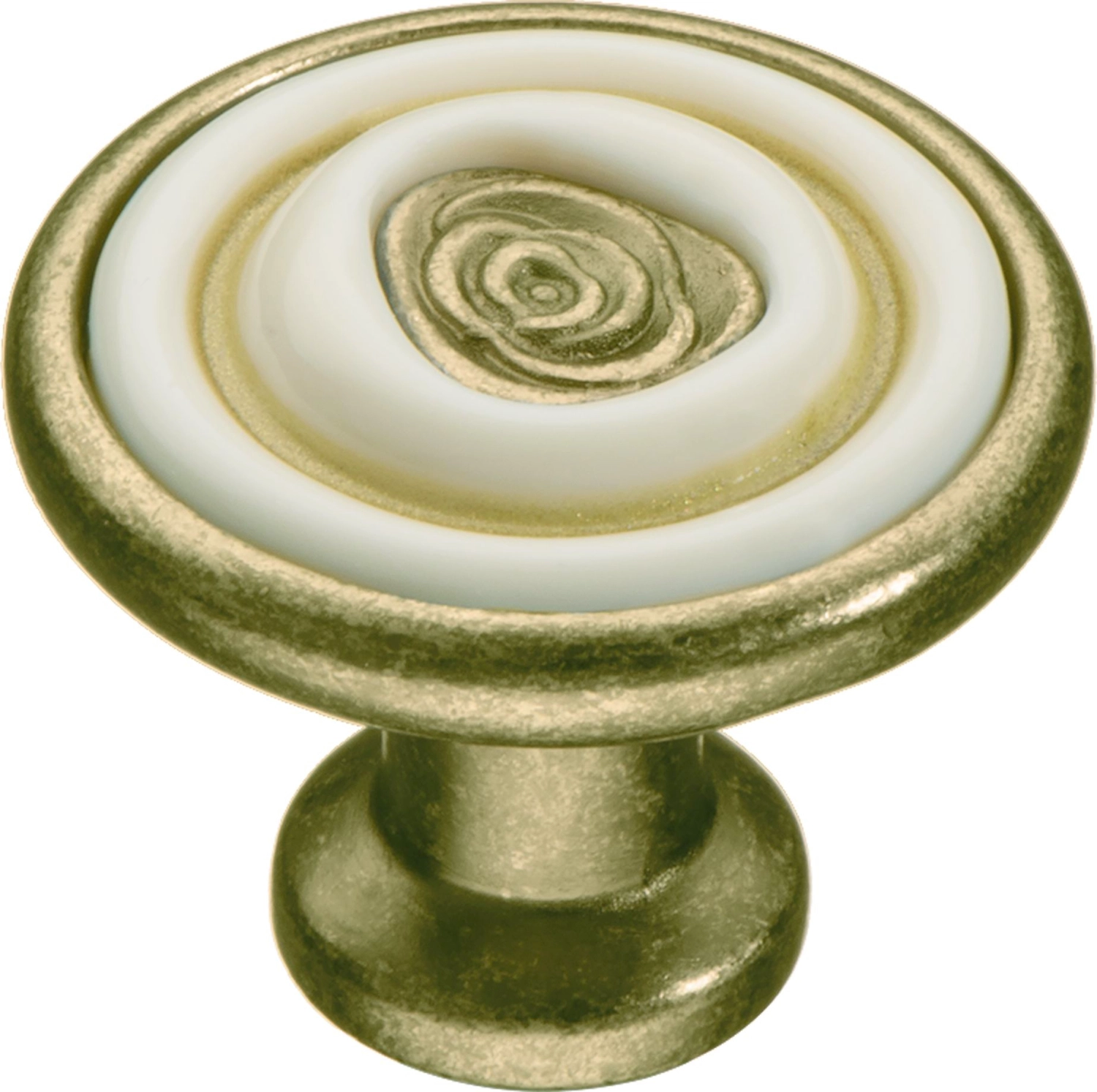 Ручка-кнопка с фарфором атласная бронза KERRON KF19-18 MAB 