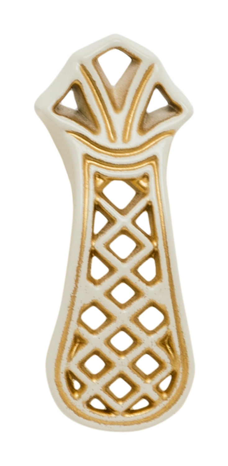 Ручка-кнопка белый с золотом KERRON RK-041 WG 