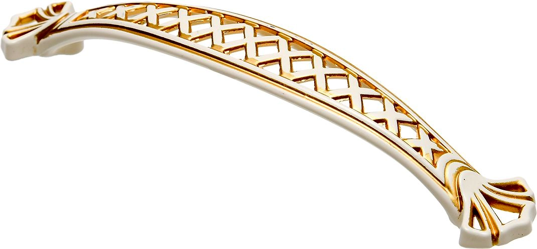 Ручка-скоба 128 мм белый с золотом KERRON RS-041-128 WG
