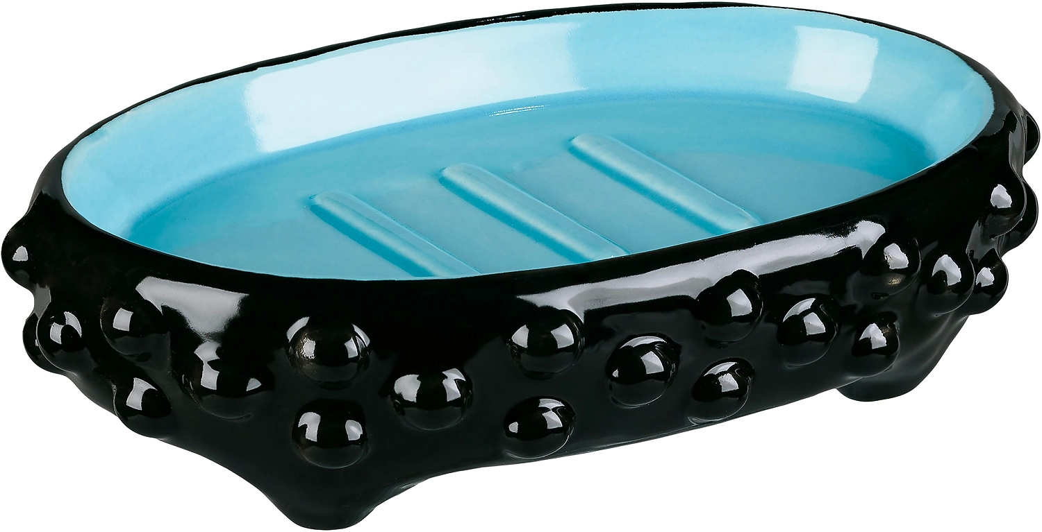 Мыльница MOROSHKA Irony черный/бирюзовый