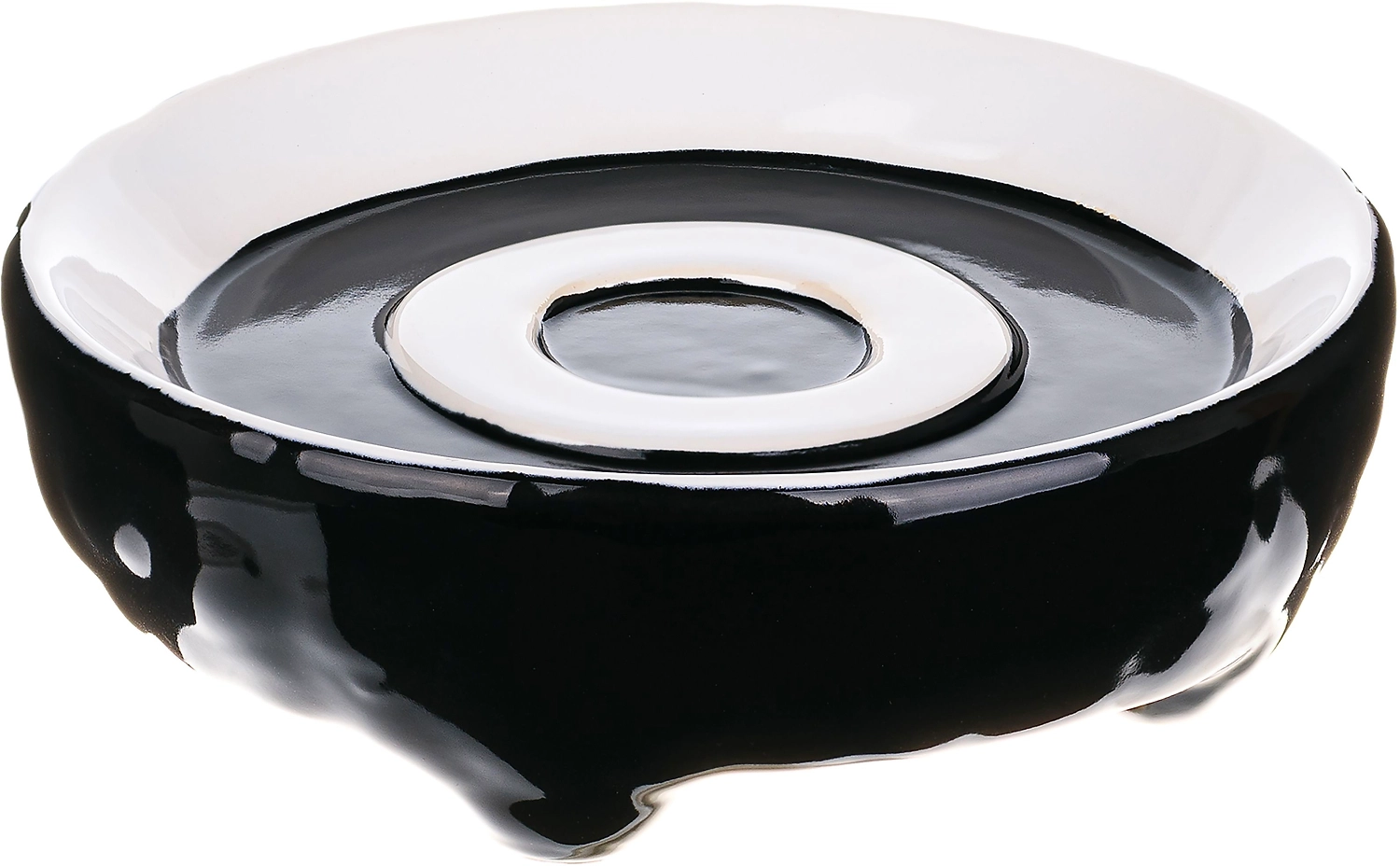 Мыльница MOROSHKA Irony черный/белый