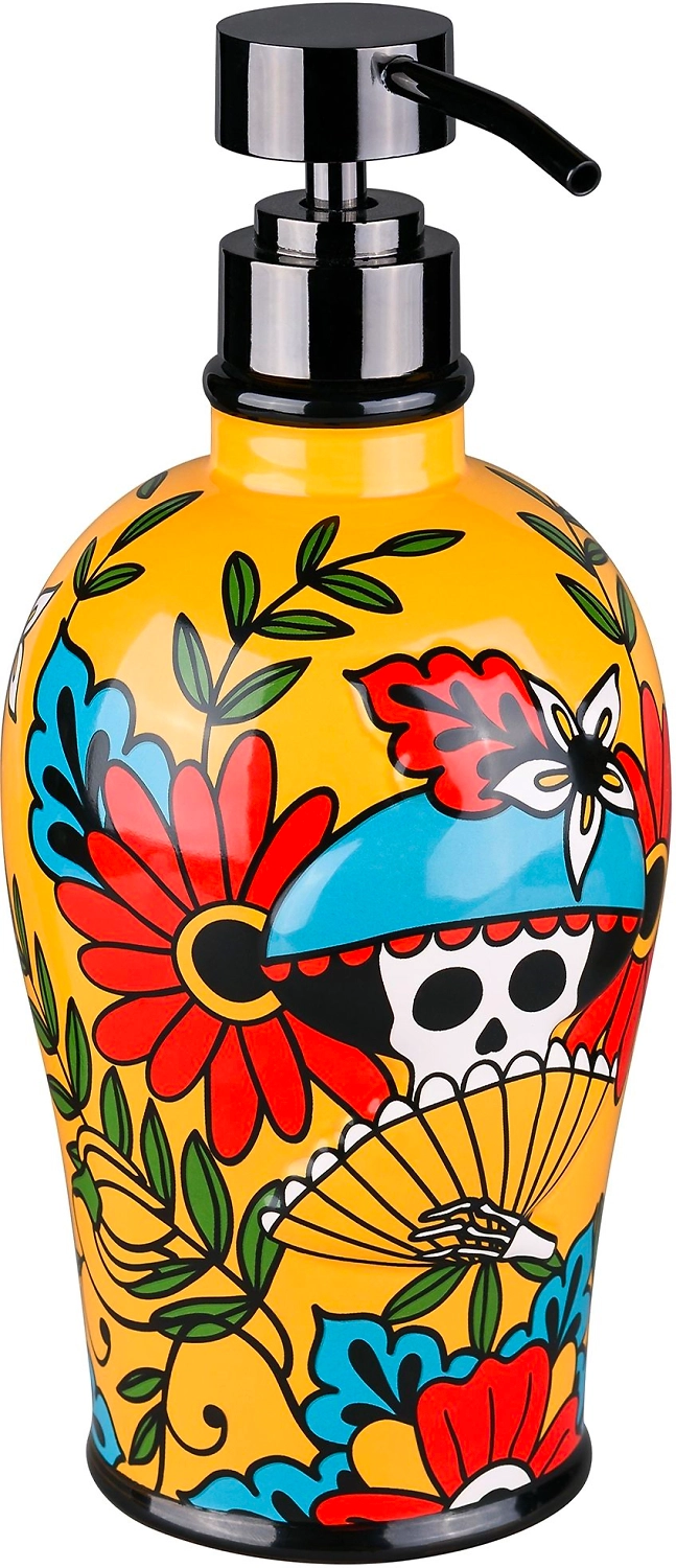 Дозатор для жидкого мыла MOROSHKA Los Muertos желтый