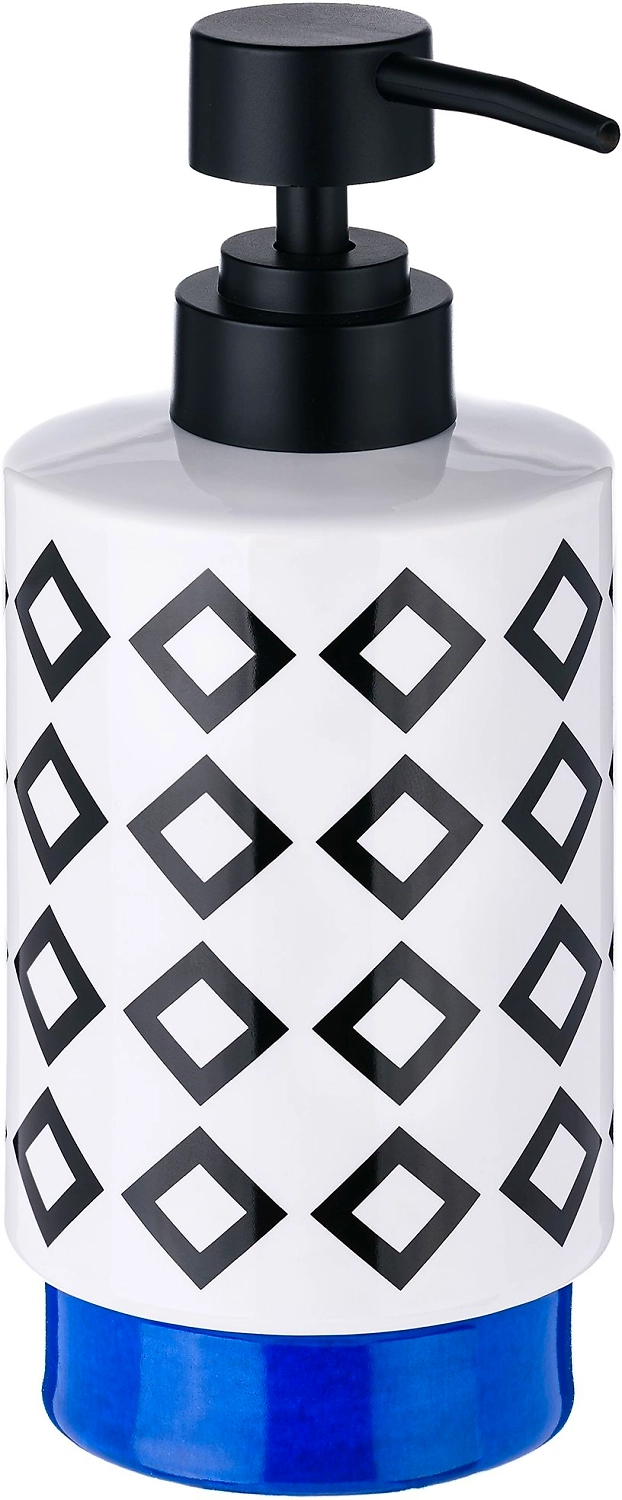 Дозатор для жидкого мыла MOROSHKA Memphis белый/черный/синий
