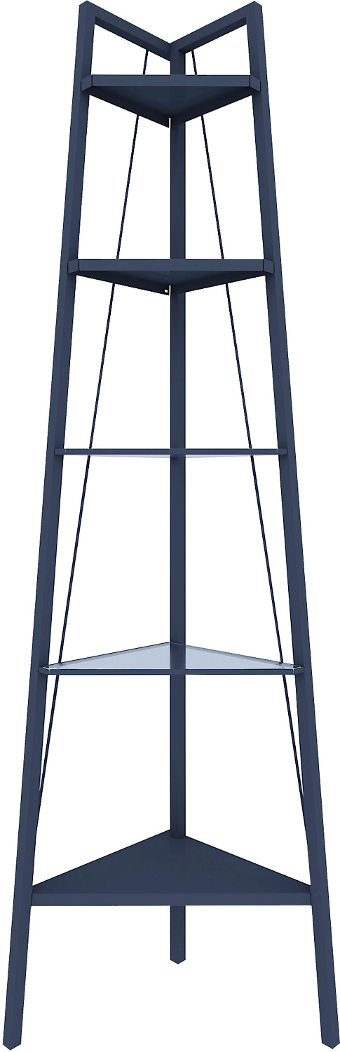 Стеллаж для ванной комнаты угловой 35х35х170 см металл черный